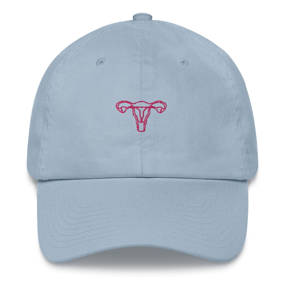 uterus-embroidered-dad-hat-light-blue-cap-front