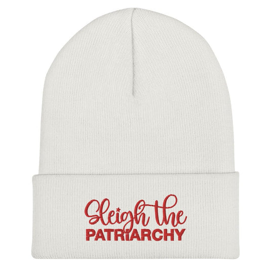 sleigh-the-patriarchy-feminist-cuffed-white-beanie-by-feminist-define