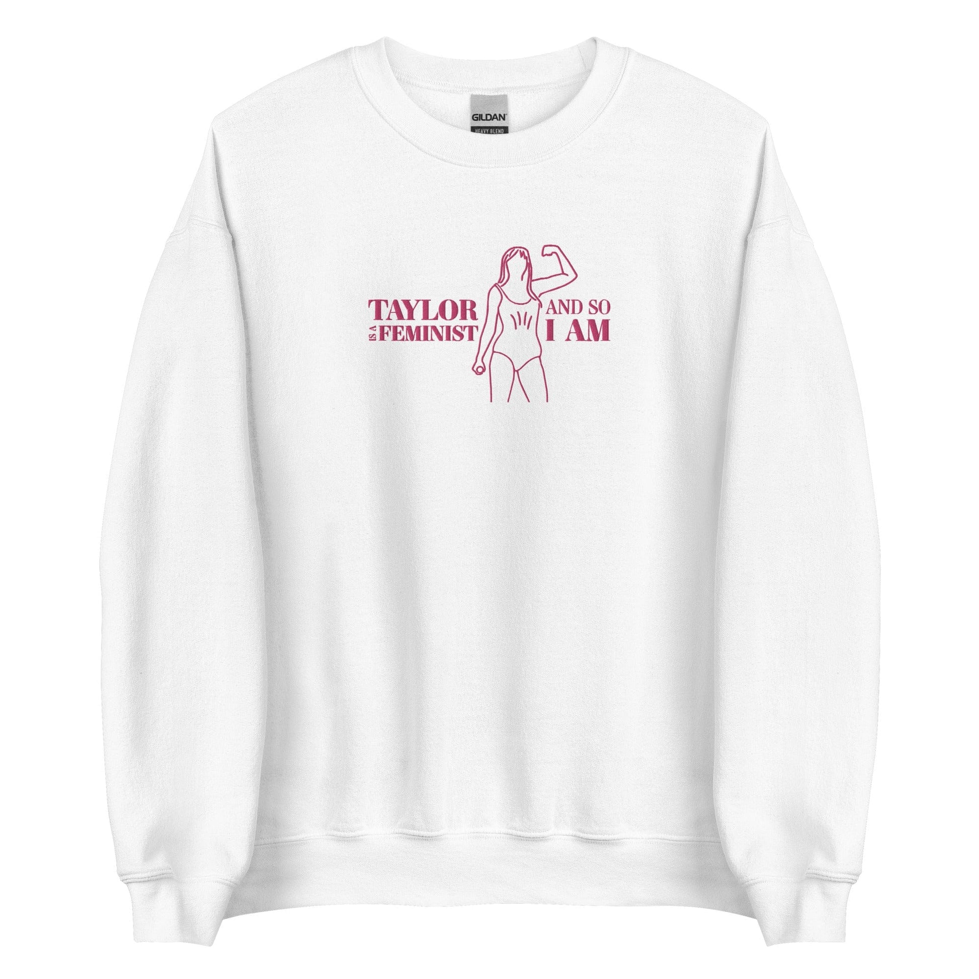 Taylor-embroidery-white-feminist-sweatshirt-front