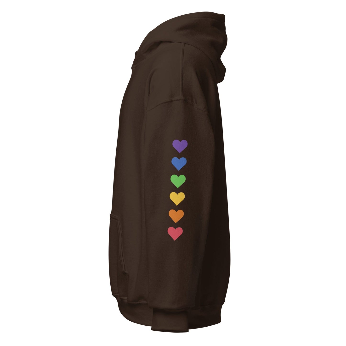 left-dark-chocolate-genderless-hearts-pride-heavy-blend-hoodie-by-feminist-define