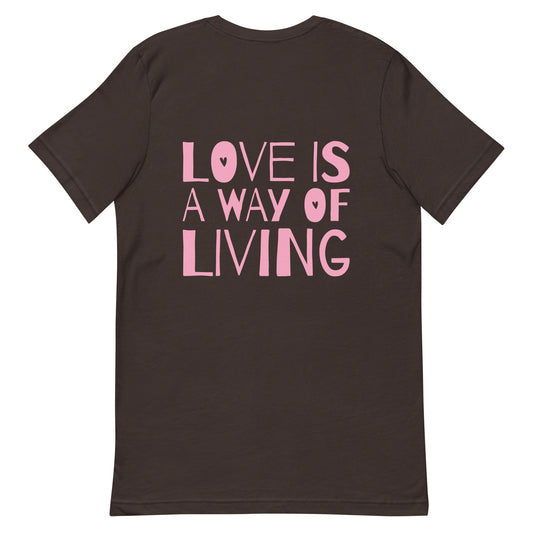 Love-is-a-way-of-living-feminist-t-shirt-brown-back