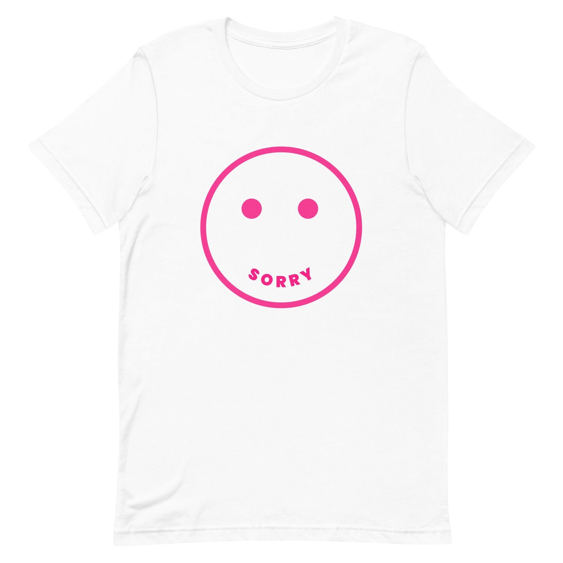 genderless-sorry-not-sorry-tshirt-quote-apparel-white-and-fucsia-at-feminist-define