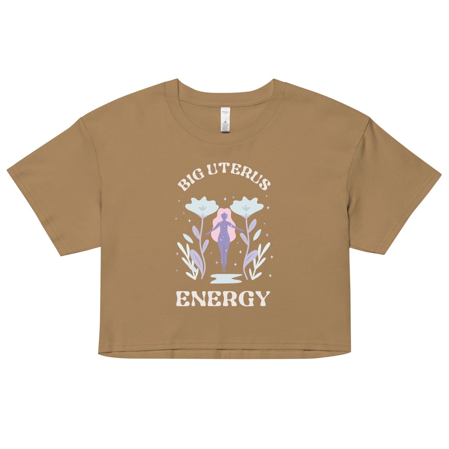 big-uterus-energy-feminist-apparel-crop-top-camel-front