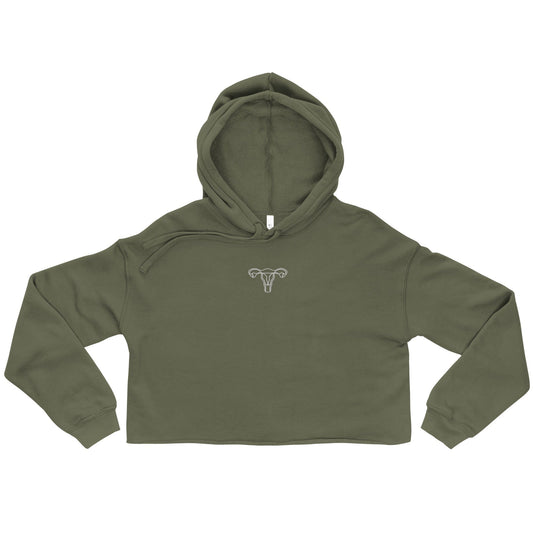 embroidered-uterus-brown-feminist-crop-hoodie